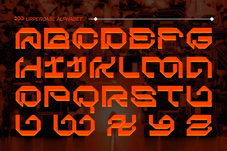 现代时尚未来科幻机甲品牌电影标题海报设计装饰英文字体安装包 Data Shell – Cyber Font 设计素材 第14张-素材湾丨精选海外优质设计素材资源 现代时尚未来科幻机甲品牌电影标题海报设计装饰英文字体安装包 Data Shell – Cyber Font 设计素材 sucaiwan.com