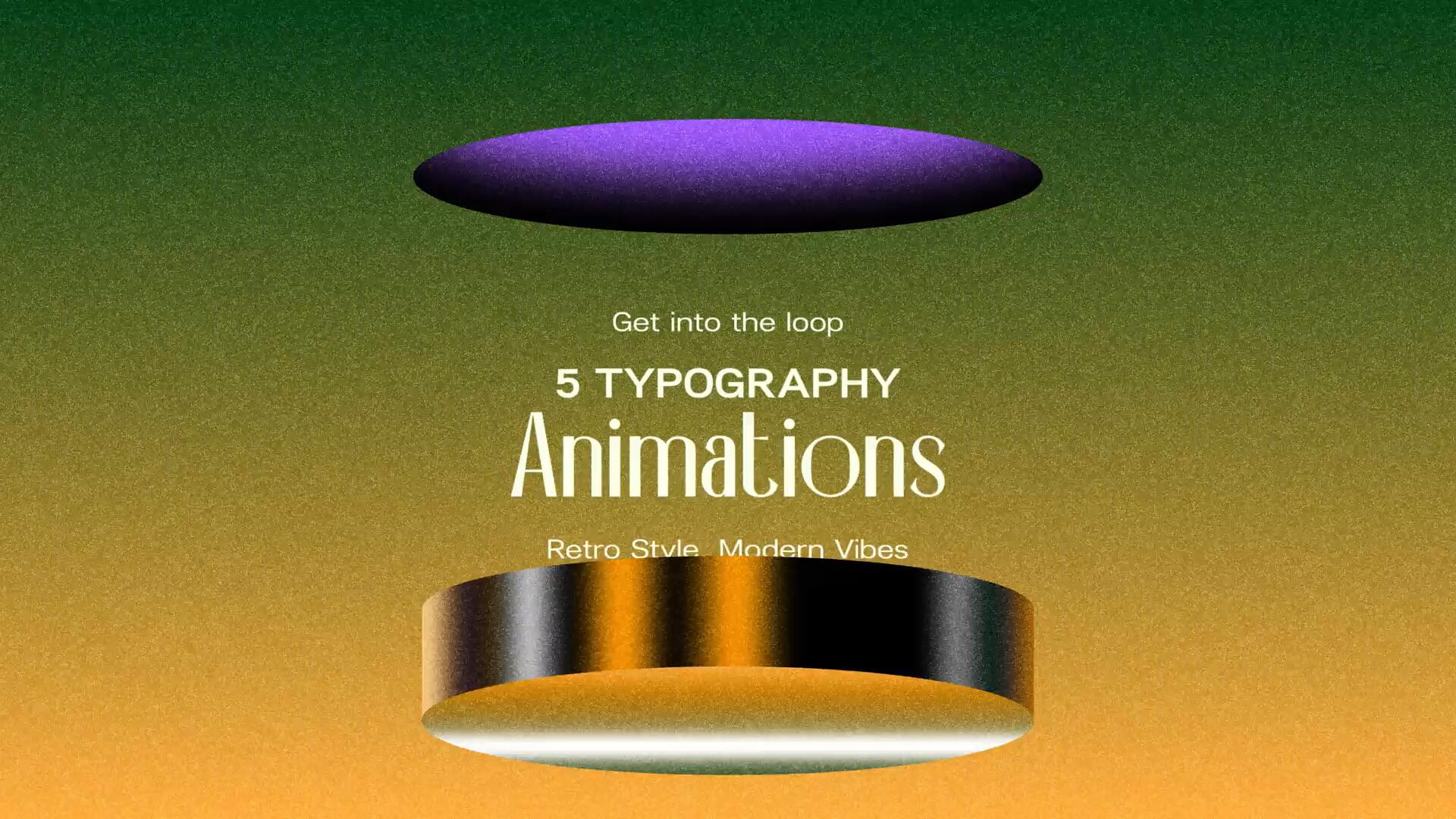 AE模板：5个复古潮流渐变迷幻弥散光噪点颗粒肌理视频文字标题循环动画 , sucaiwan.com