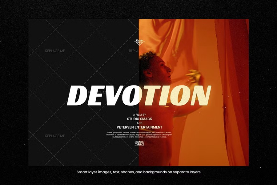 50幅时尚电影海报/演员表剧组人员名单/连续剧电视节目宣传海报 Photoshop模板+字体 Pixflow - Movie Titles Vol.2 设计素材 sucaiwan.com