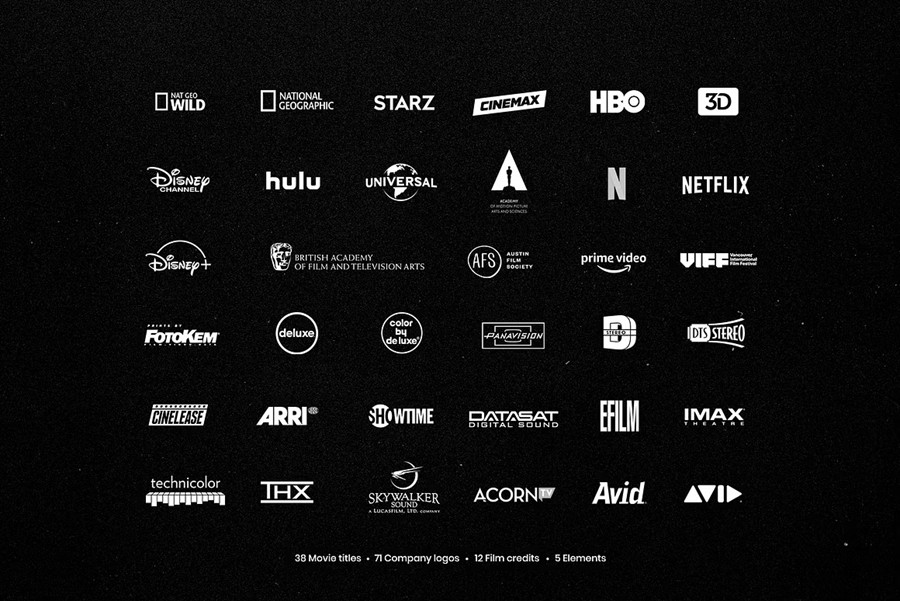 50幅时尚电影海报/演员表剧组人员名单/连续剧电视节目宣传海报 Photoshop模板+字体 Pixflow - Movie Titles Vol.2 设计素材 sucaiwan.com