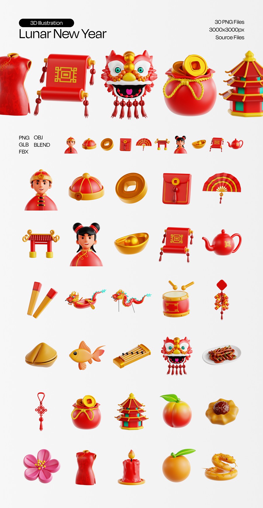30款中国农历新年春节3d插图图标icons设计blender/fbx/png格式素材Lunar New Year 3D Illustration 图标素材 第5张-素材湾丨精选海外优质设计素材资源 30款中国农历新年春节3d插图图标icons设计blender/fbx/png格式素材Lunar New Year 3D Illustration 图标素材 sucaiwan.com