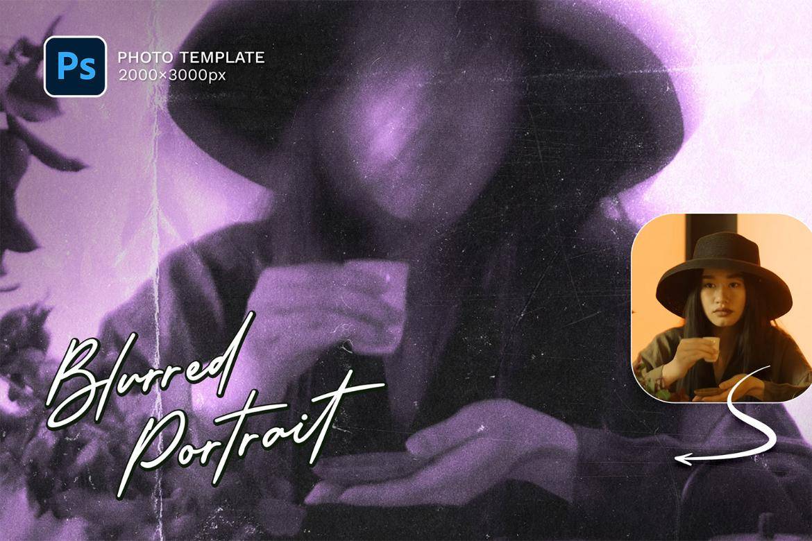 做旧故障模糊燥点颗粒划痕褶皱照片效果PS修图特效滤镜插件样机Blurred Portrait Photo Template 插件预设 第1张-素材湾丨精选海外优质设计素材资源 做旧故障模糊燥点颗粒划痕褶皱照片效果PS修图特效滤镜插件样机Blurred Portrait Photo Template 插件预设 sucaiwan.com