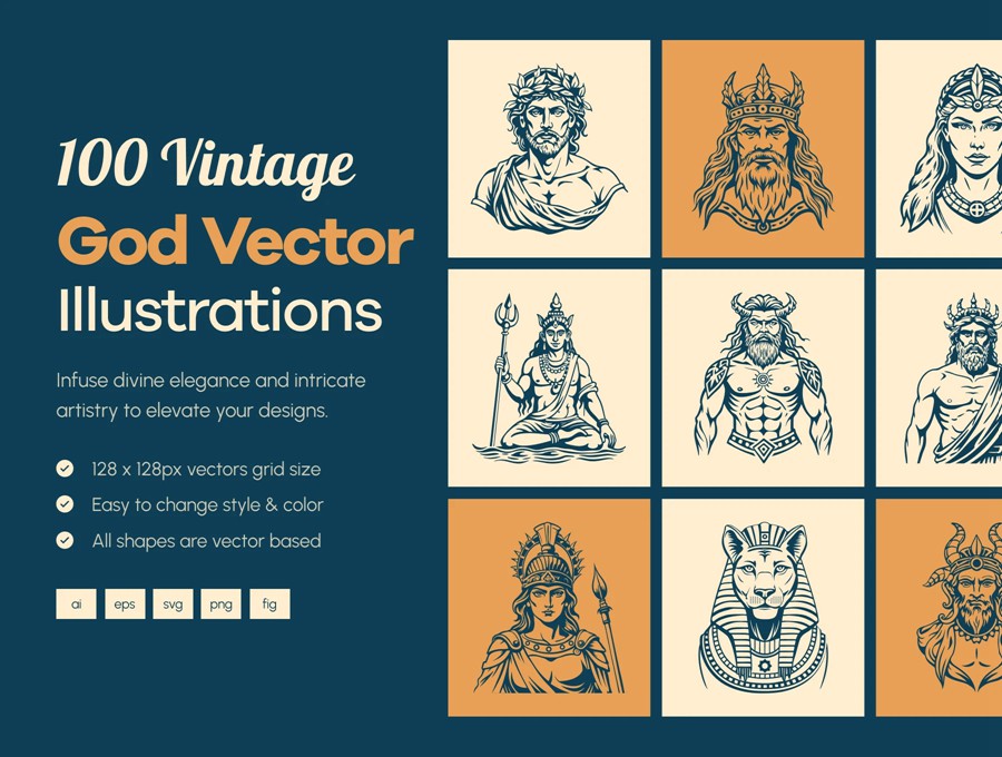 复古神圣欧洲上帝诸神头像肖像手绘插画Ai/Figma/Png格式设计素材Vintage God Vector Illustration 图片素材 第1张-素材湾丨精选海外优质设计素材资源 复古神圣欧洲上帝诸神头像肖像手绘插画Ai/Figma/Png格式设计素材Vintage God Vector Illustration 图片素材 sucaiwan.com