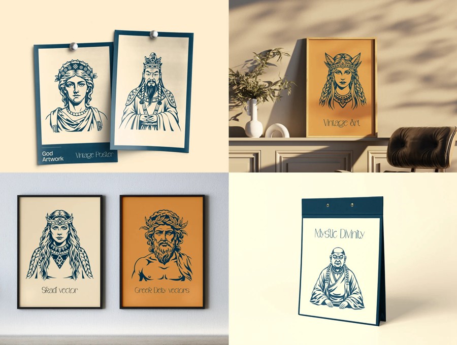 复古神圣欧洲上帝诸神头像肖像手绘插画Ai/Figma/Png格式设计素材Vintage God Vector Illustration 图片素材 第3张-素材湾丨精选海外优质设计素材资源 复古神圣欧洲上帝诸神头像肖像手绘插画Ai/Figma/Png格式设计素材Vintage God Vector Illustration 图片素材 sucaiwan.com