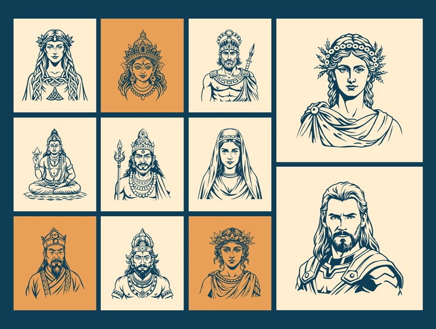 复古神圣欧洲上帝诸神头像肖像手绘插画Ai/Figma/Png格式设计素材Vintage God Vector Illustration 图片素材 第6张-素材湾丨精选海外优质设计素材资源 复古神圣欧洲上帝诸神头像肖像手绘插画Ai/Figma/Png格式设计素材Vintage God Vector Illustration 图片素材 sucaiwan.com