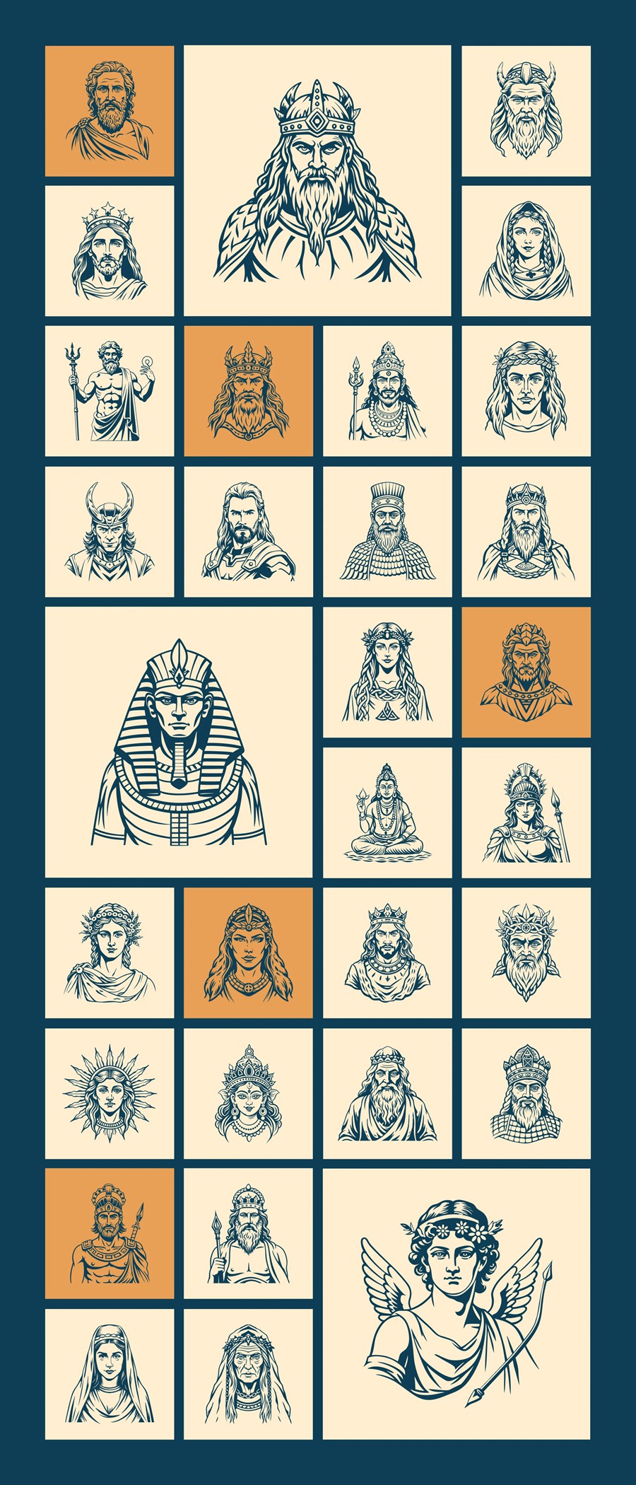 复古神圣欧洲上帝诸神头像肖像手绘插画Ai/Figma/Png格式设计素材Vintage God Vector Illustration 图片素材 第5张-素材湾丨精选海外优质设计素材资源 复古神圣欧洲上帝诸神头像肖像手绘插画Ai/Figma/Png格式设计素材Vintage God Vector Illustration 图片素材 sucaiwan.com