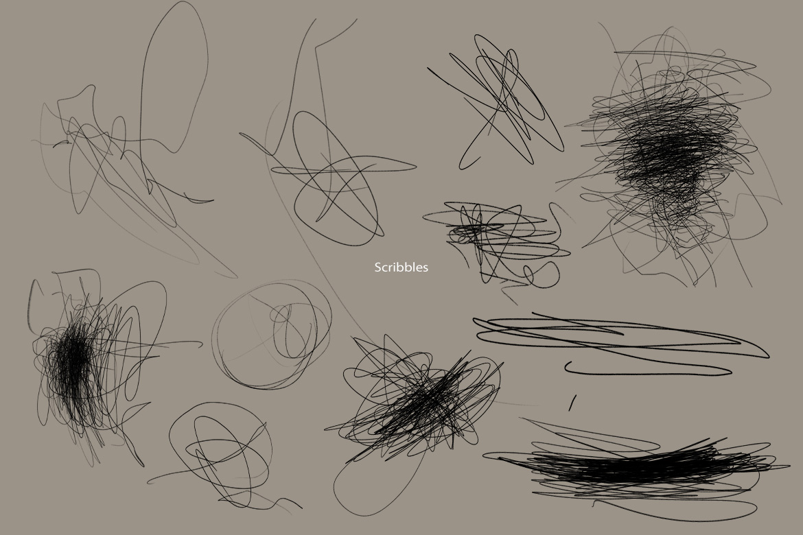 134个潮流手绘涂鸦箭头线条圆圈图案海报封面拼贴艺术透明PNG涂鸦元素 Messy Scribbles , sucaiwan.com