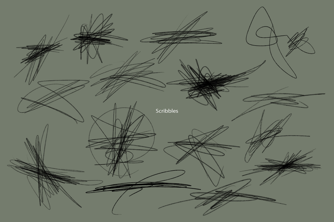 134个潮流手绘涂鸦箭头线条圆圈图案海报封面拼贴艺术透明PNG涂鸦元素 Messy Scribbles , sucaiwan.com