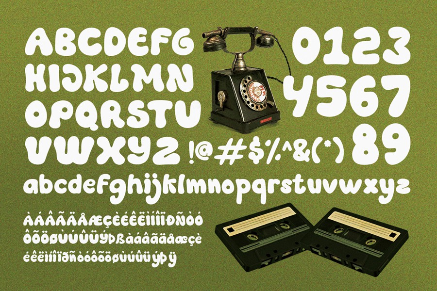 时尚俏皮品牌包装海报贴纸设计无衬线英文字体安装包 Qizzle Floof – New Wave Logo Font 设计素材 sucaiwan.com