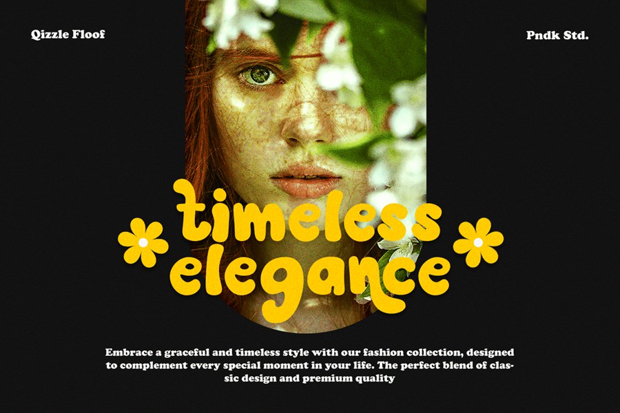 时尚俏皮品牌包装海报贴纸设计无衬线英文字体安装包 Qizzle Floof – New Wave Logo Font 设计素材 sucaiwan.com