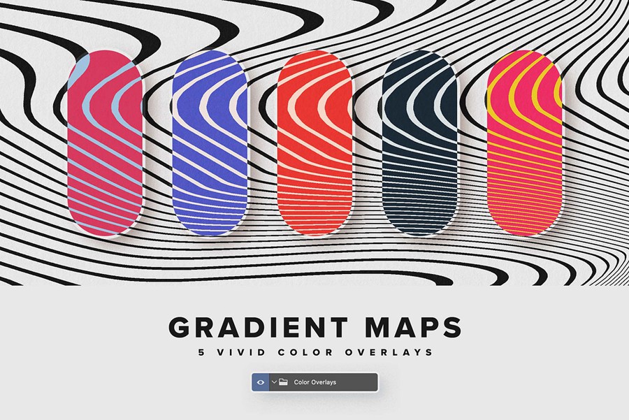 潮流流动线条条纹扭曲抽象艺术纹理肌理PS特效滤镜样机模板素材Abstract Warp Line Text Effects 插件预设 sucaiwan.com