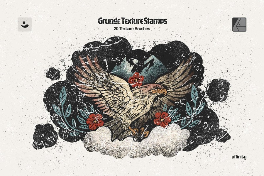 20款复古做旧划痕颗粒裂纹斑点艺术绘画效果Affinity画笔笔刷素材Grunge Stamp Affinity Brushes 笔刷资源 第1张-素材湾丨精选海外优质设计素材资源 20款复古做旧划痕颗粒裂纹斑点艺术绘画效果Affinity画笔笔刷素材Grunge Stamp Affinity Brushes 笔刷资源 sucaiwan.com