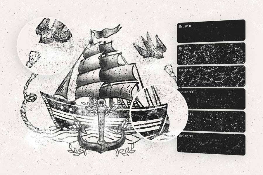 20款复古做旧划痕颗粒裂纹斑点艺术绘画效果Affinity画笔笔刷素材Grunge Stamp Affinity Brushes 笔刷资源 第4张-素材湾丨精选海外优质设计素材资源 20款复古做旧划痕颗粒裂纹斑点艺术绘画效果Affinity画笔笔刷素材Grunge Stamp Affinity Brushes 笔刷资源 sucaiwan.com