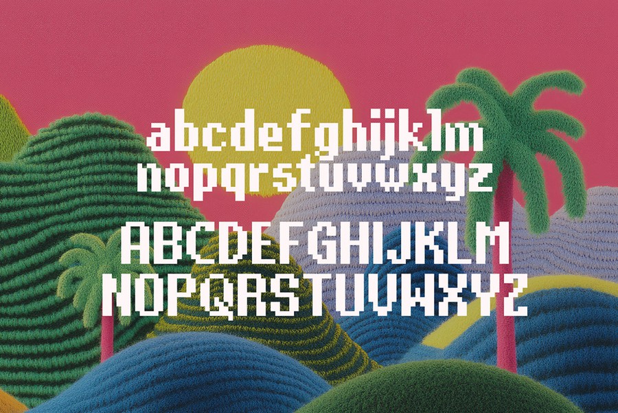 复古可爱像素风电子游戏设计装饰英文字体安装包 Pixel Purl – Lovely 8Bit Pixel Font 设计教程 sucaiwan.com