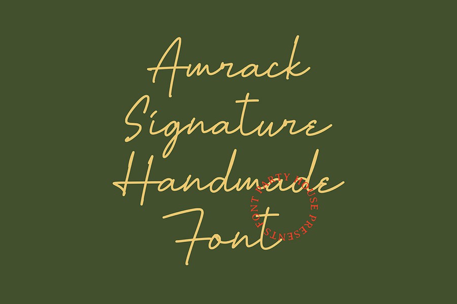 复古品牌杂志包装徽标设计手写英文字体安装包 Amrack Signature Font 设计素材 sucaiwan.com