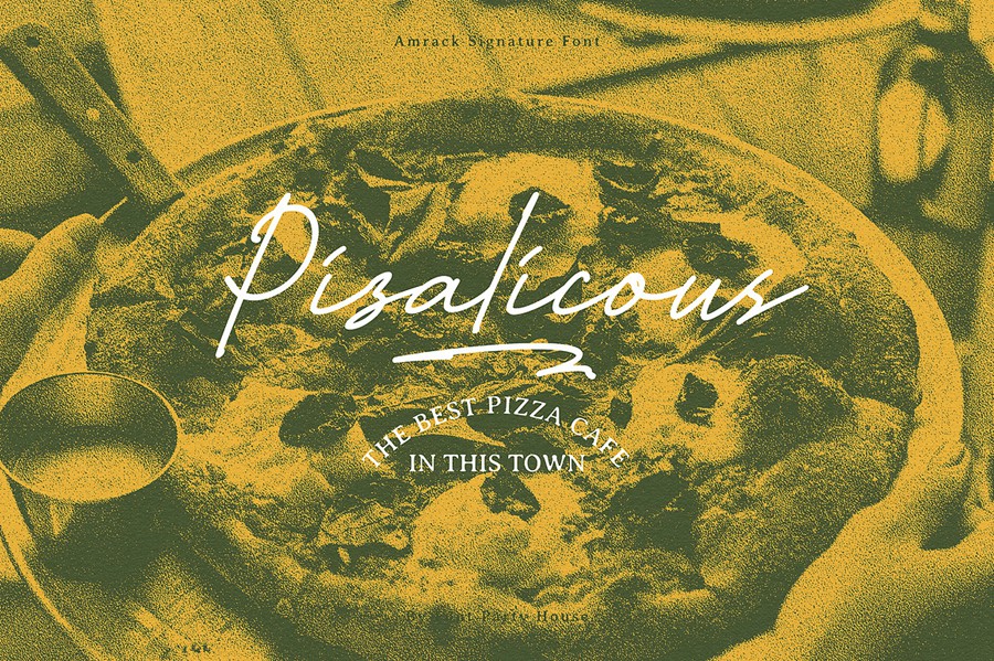 复古品牌杂志包装徽标设计手写英文字体安装包 Amrack Signature Font 设计素材 sucaiwan.com