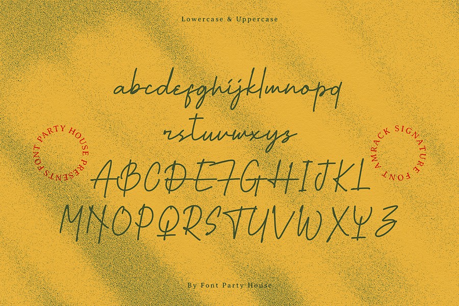 复古品牌杂志包装徽标设计手写英文字体安装包 Amrack Signature Font 设计素材 sucaiwan.com