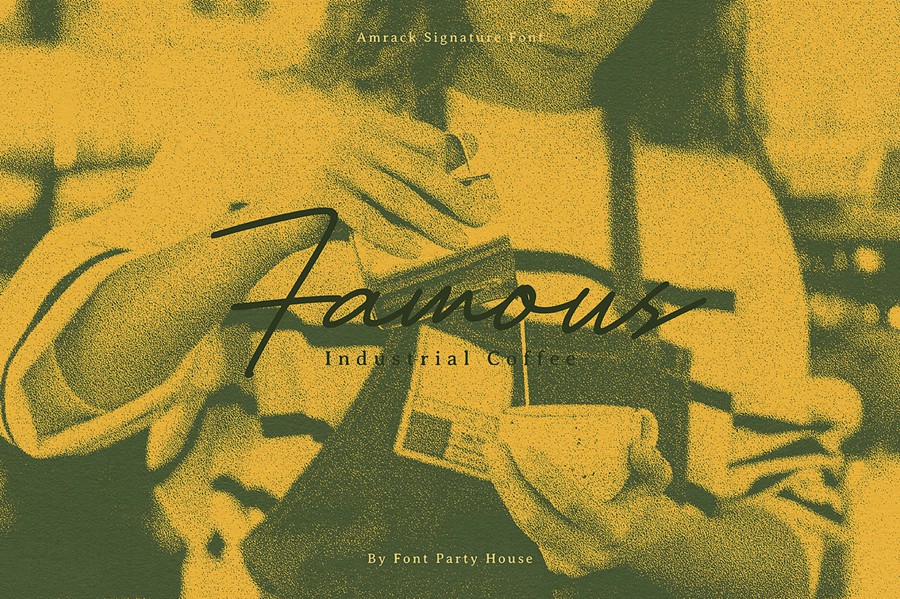 复古品牌杂志包装徽标设计手写英文字体安装包 Amrack Signature Font 设计素材 sucaiwan.com