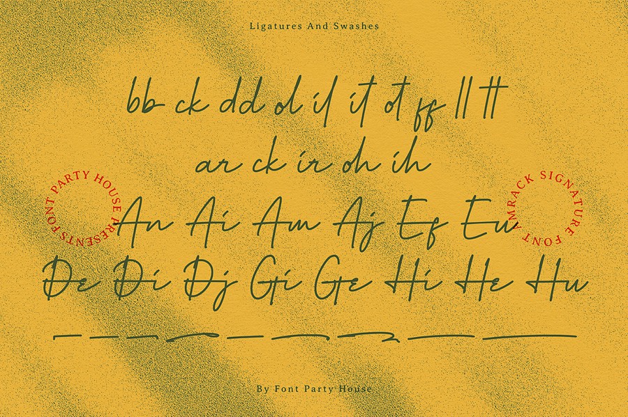 复古品牌杂志包装徽标设计手写英文字体安装包 Amrack Signature Font 设计素材 sucaiwan.com