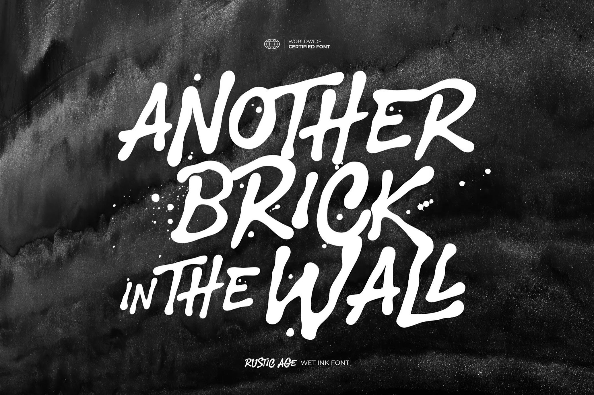 前卫液体油漆水滴液体效果电影海报标题设计PSAI手写英文字体安装包Rustic Age — Wet Ink Font 设计素材 sucaiwan.com