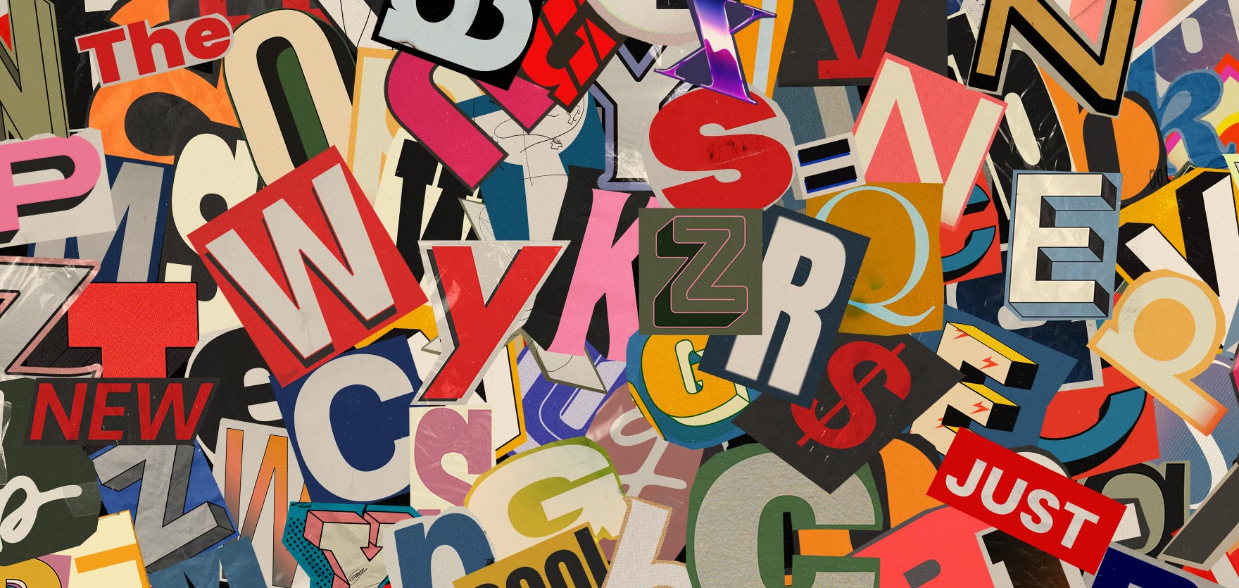 606个创意趣味杂志报纸手工剪撕纸动态拼贴字母海报图形素材包 Pixflow - Ransom Type Collage 图片素材 sucaiwan.com