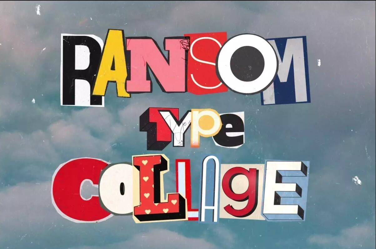 606个创意趣味杂志报纸手工剪撕纸动态拼贴字母海报图形素材包 Pixflow - Ransom Type Collage 图片素材 sucaiwan.com