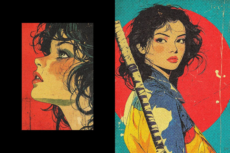 复古半色调漫画印刷照片效果ps特效滤镜样机 Comic Printing Photo Effect 插件预设 第3张-素材湾丨精选海外优质设计素材资源 复古半色调漫画印刷照片效果ps特效滤镜样机 Comic Printing Photo Effect 插件预设 sucaiwan.com