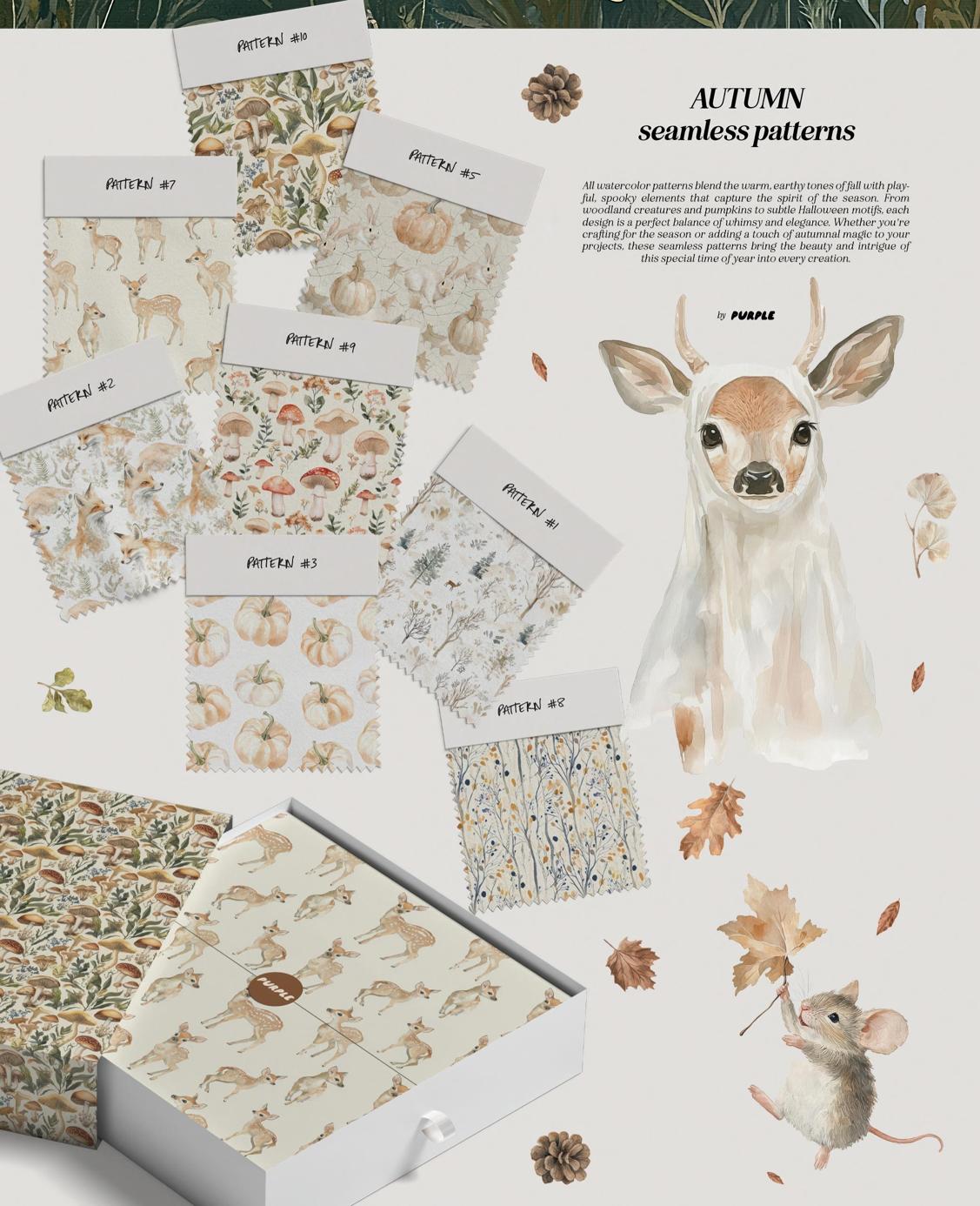 复古万圣节主题秋季水彩森林动物图案手绘插图插画png免抠图片设计素材Autumn & Halloween Seasonal Art Collection 图片素材 第3张-素材湾丨精选海外优质设计素材资源 复古万圣节主题秋季水彩森林动物图案手绘插图插画png免抠图片设计素材Autumn & Halloween Seasonal Art Collection 图片素材 sucaiwan.com