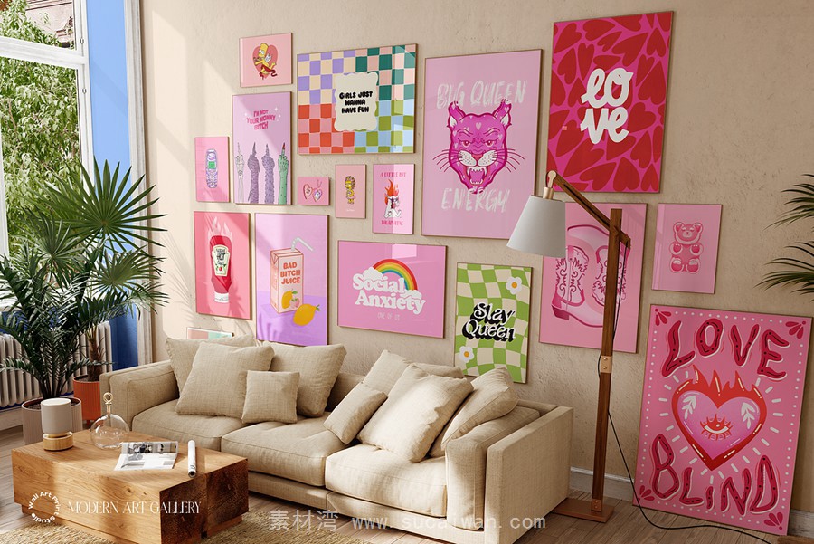 25套现代趣味粉色摩登画廊迷幻复古拼贴艺术PSD海报插画设计套装 Modern Art Gallery 6 , 第2张-素材湾丨精选海外优质设计素材资源 25套现代趣味粉色摩登画廊迷幻复古拼贴艺术PSD海报插画设计套装 Modern Art Gallery 6 , sucaiwan.com