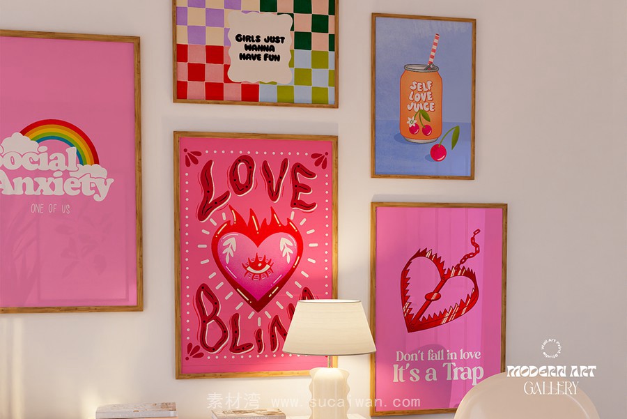 25套现代趣味粉色摩登画廊迷幻复古拼贴艺术PSD海报插画设计套装 Modern Art Gallery 6 , 第5张-素材湾丨精选海外优质设计素材资源 25套现代趣味粉色摩登画廊迷幻复古拼贴艺术PSD海报插画设计套装 Modern Art Gallery 6 , sucaiwan.com