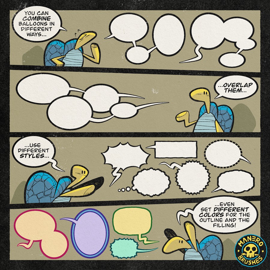 创意趣味动漫对话框气球音效手绘绘画procreate笔刷画笔素材Ultimate Dynamic Comic Panels, Balloons and SFX Toolkit for Procreate 笔刷资源 第3张-素材湾丨精选海外优质设计素材资源 创意趣味动漫对话框气球音效手绘绘画procreate笔刷画笔素材Ultimate Dynamic Comic Panels, Balloons and SFX Toolkit for Procreate 笔刷资源 sucaiwan.com