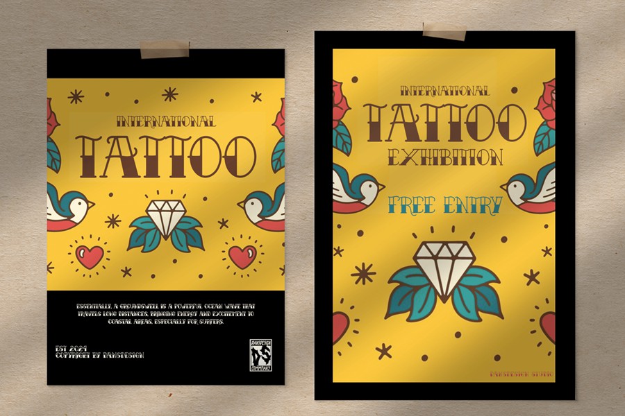 复古卡通海报包装服装徽标设计装饰英文字体安装包 Brothers Olders Vintage Tattoo Display Font 设计素材 sucaiwan.com