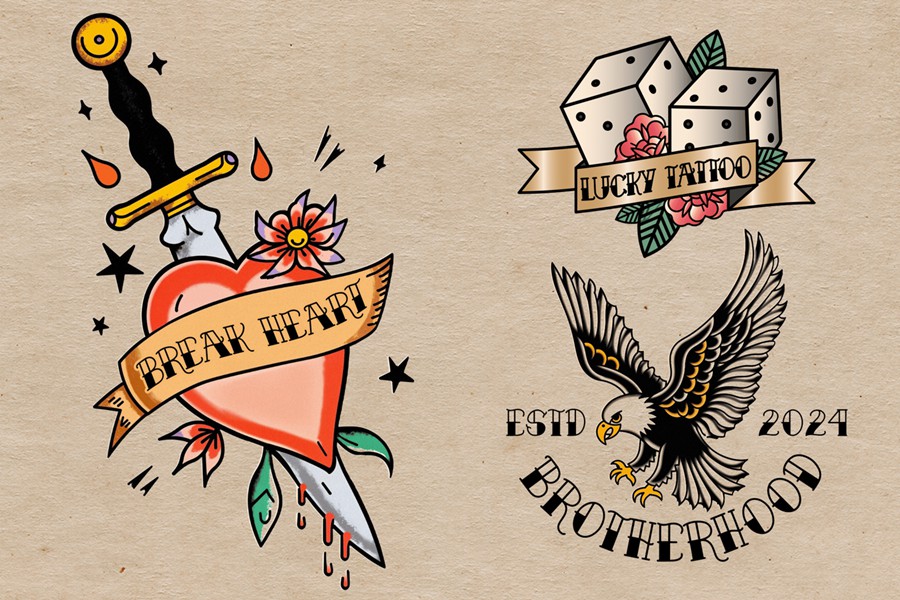 复古卡通海报包装服装徽标设计装饰英文字体安装包 Brothers Olders Vintage Tattoo Display Font 设计素材 sucaiwan.com