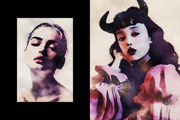 水彩画照片效果ps特效滤镜样机 Watercolor Painted Photo Effect , 第3张-素材湾丨精选海外优质设计素材资源 水彩画照片效果ps特效滤镜样机 Watercolor Painted Photo Effect , sucaiwan.com