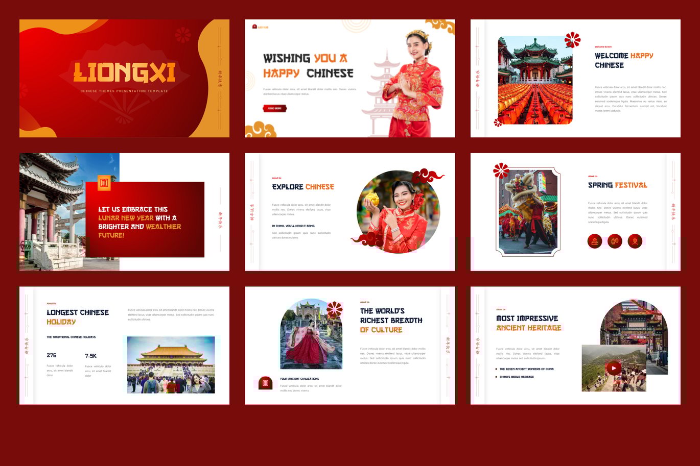 中国风农历新年春节节日年终报表简报图文设计PPT幻灯片模板Liongxi – Chinese Themes Powerpoint Template 幻灯图表 第4张-素材湾丨精选海外优质设计素材资源 中国风农历新年春节节日年终报表简报图文设计PPT幻灯片模板Liongxi – Chinese Themes Powerpoint Template 幻灯图表 sucaiwan.com