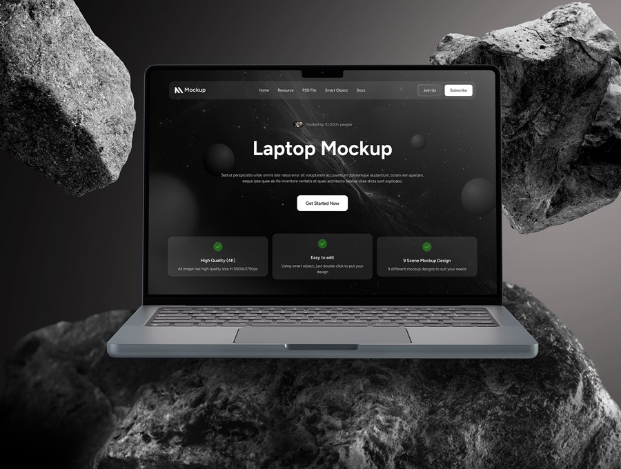 9款高级岩石背景网站UI界面设计苹果MacBook笔记本电脑展示PS贴图样机模板Laptop Mockup Screen Collection 样机素材 第5张-素材湾丨精选海外优质设计素材资源 9款高级岩石背景网站UI界面设计苹果MacBook笔记本电脑展示PS贴图样机模板Laptop Mockup Screen Collection 样机素材 sucaiwan.com