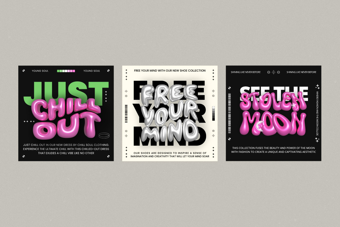 9款时尚Y2K朋克3D膨胀泡泡软糖字体社交媒体排版设计AI矢量模板+字体 Pixflow - Gummy Typographies and Posts 图片素材 第9张-素材湾丨精选海外优质设计素材资源 9款时尚Y2K朋克3D膨胀泡泡软糖字体社交媒体排版设计AI矢量模板+字体 Pixflow - Gummy Typographies and Posts 图片素材 sucaiwan.com