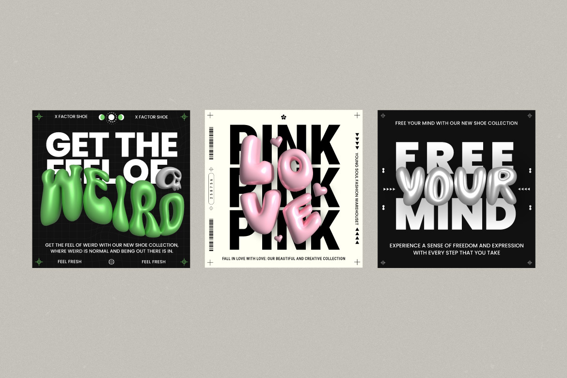 9款时尚Y2K朋克3D膨胀泡泡软糖字体社交媒体排版设计AI矢量模板+字体 Pixflow - Gummy Typographies and Posts 图片素材 第10张-素材湾丨精选海外优质设计素材资源 9款时尚Y2K朋克3D膨胀泡泡软糖字体社交媒体排版设计AI矢量模板+字体 Pixflow - Gummy Typographies and Posts 图片素材 sucaiwan.com