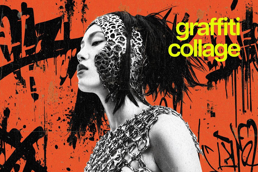 Urban Graffiti Collage Photo Effect 潮流街头涂鸦拼贴做旧划痕油漆飞溅背景照片修图PS特效滤镜插件样机 插件预设 第1张-素材湾丨精选海外优质设计素材资源 Urban Graffiti Collage Photo Effect 潮流街头涂鸦拼贴做旧划痕油漆飞溅背景照片修图PS特效滤镜插件样机 插件预设 sucaiwan.com