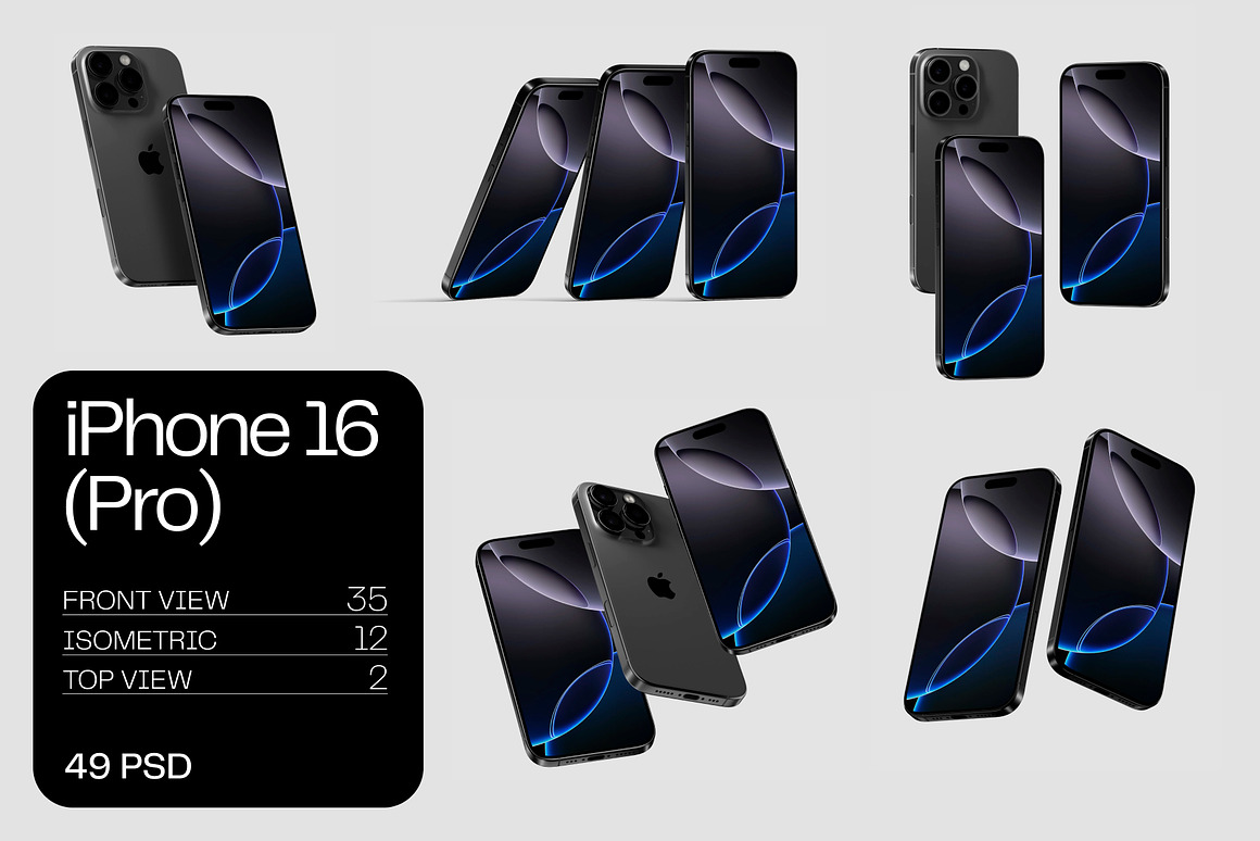 49款手机广告海报ui设计作品苹果iPhone 16展示效果图ps样机素材合集iPhone 16 pro mockups (49 PSD) 样机素材 第1张-素材湾丨精选海外优质设计素材资源 49款手机广告海报ui设计作品苹果iPhone 16展示效果图ps样机素材合集iPhone 16 pro mockups (49 PSD) 样机素材 sucaiwan.com