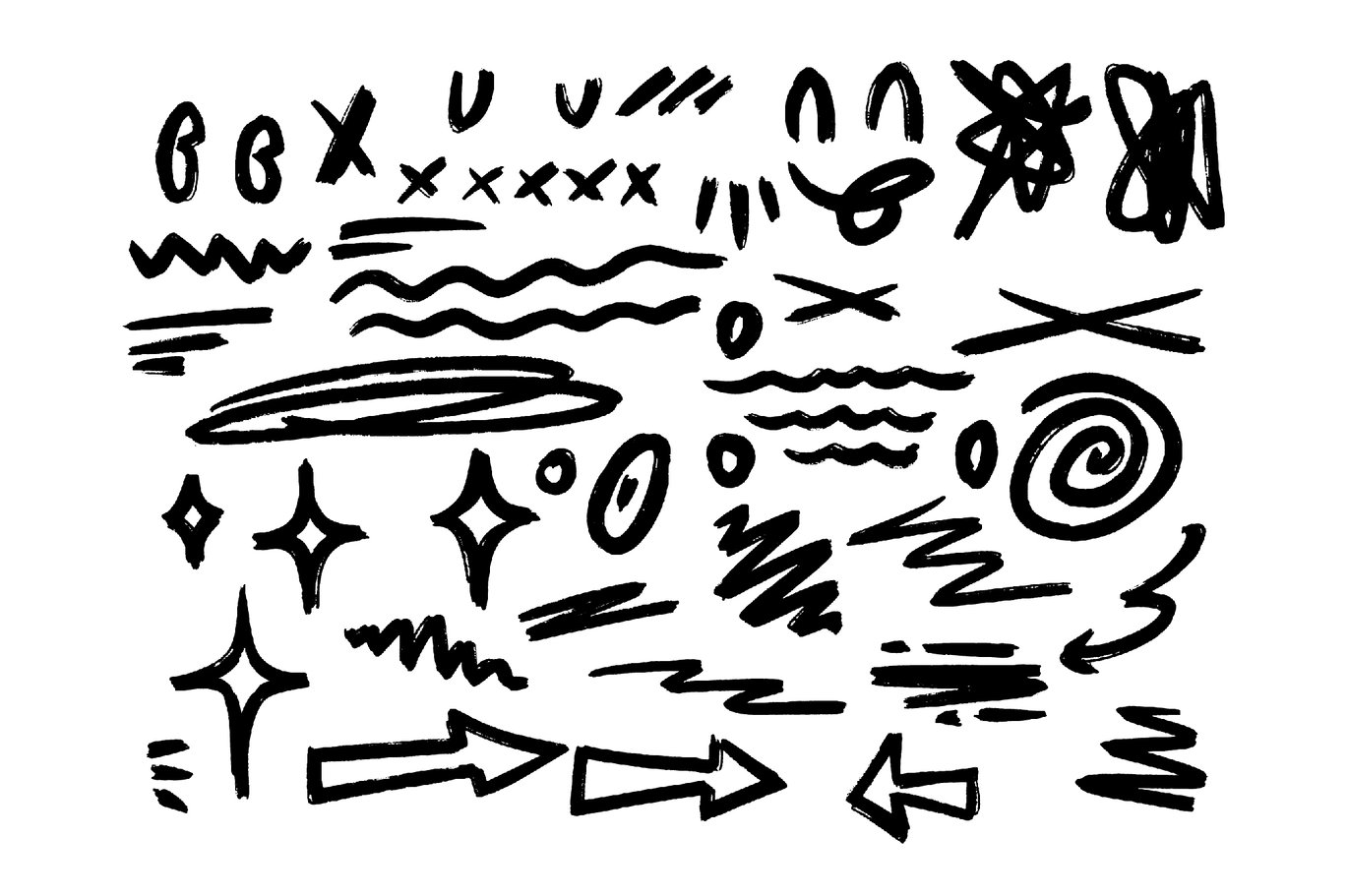 360款复古趣味手绘涂鸦艺术标记插画插图AI矢量PNG图片元素设计套装 Marker Elements Vol. 3 , 第4张-素材湾丨精选海外优质设计素材资源 360款复古趣味手绘涂鸦艺术标记插画插图AI矢量PNG图片元素设计套装 Marker Elements Vol. 3 , sucaiwan.com