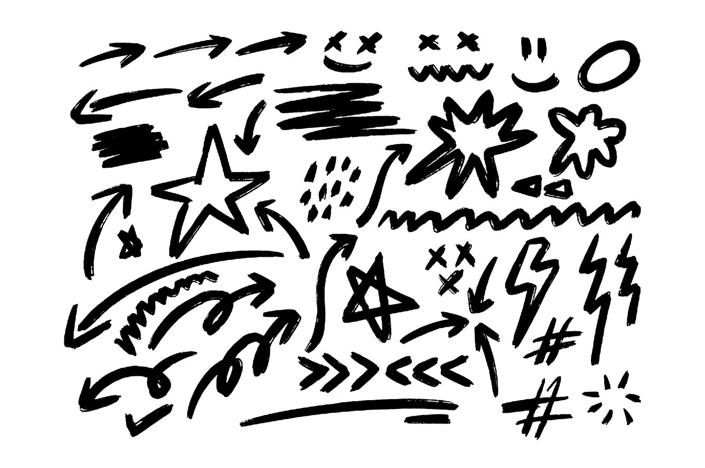 360款复古趣味手绘涂鸦艺术标记插画插图AI矢量PNG图片元素设计套装 Marker Elements Vol. 3 , 第14张-素材湾丨精选海外优质设计素材资源 360款复古趣味手绘涂鸦艺术标记插画插图AI矢量PNG图片元素设计套装 Marker Elements Vol. 3 , sucaiwan.com