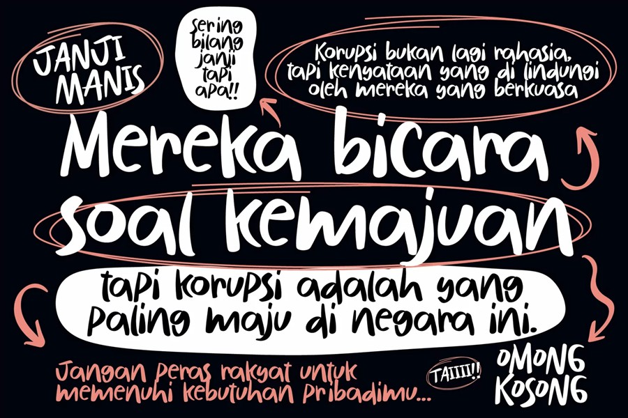 趣味俏皮杂志海报徽标设计手写英文字体安装包 Tulisan Ngawur – Handwritten Font 设计素材 sucaiwan.com