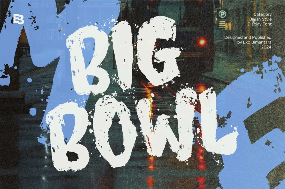 创意美学品牌T恤网站标题设计装饰英文字体安装包 Big Bowl 设计素材 sucaiwan.com