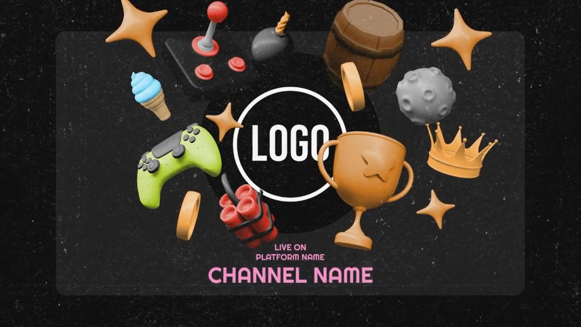 AE模板：创意3D游戏频道开场片头 3D Colorful Gaming Intro , sucaiwan.com