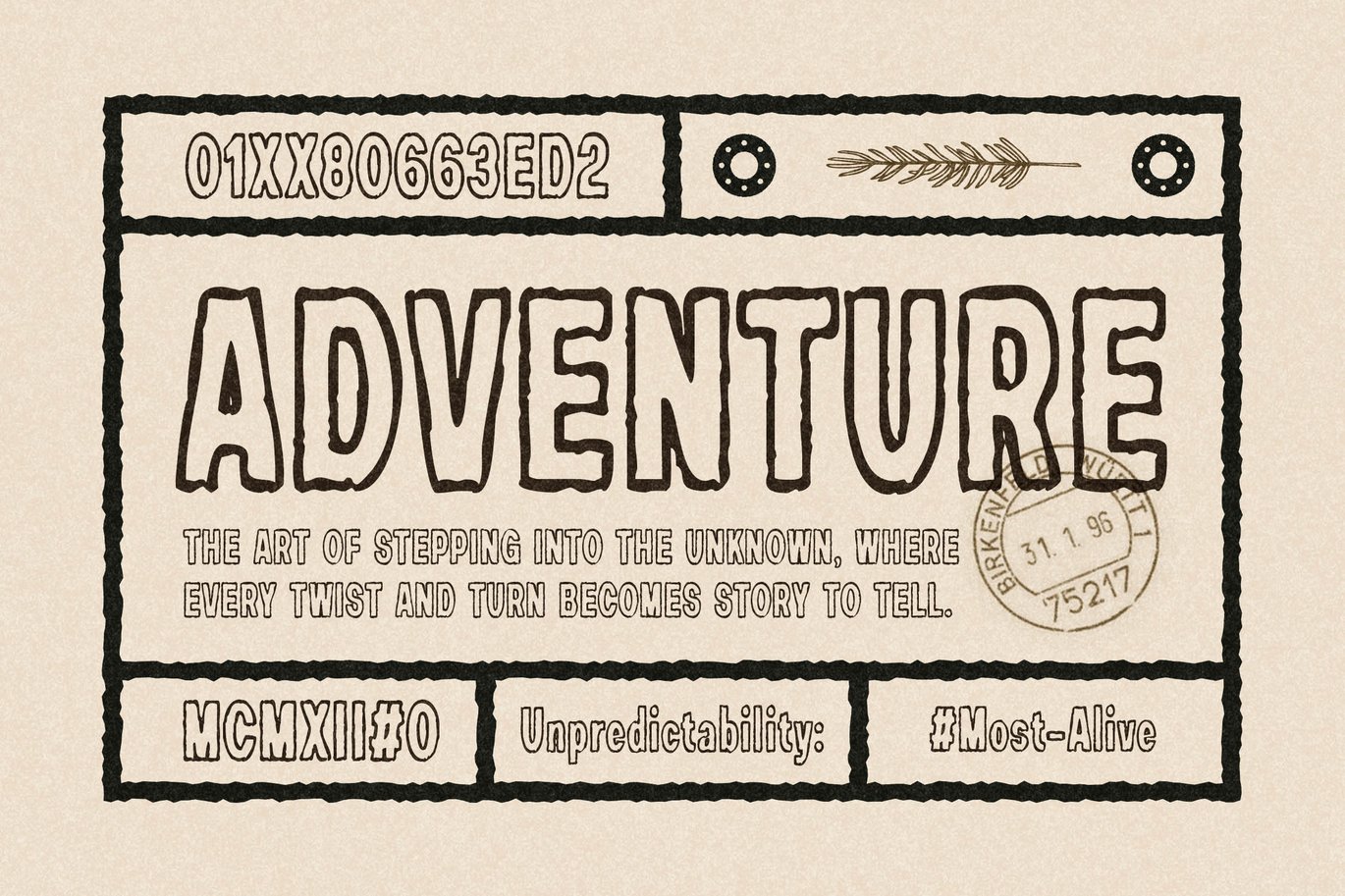 英文字体：复古乡村情绪风格外轮廓品牌封面标志海报设计字体包 Marustic - Vintage Rustic Outline Sans Font , sucaiwan.com