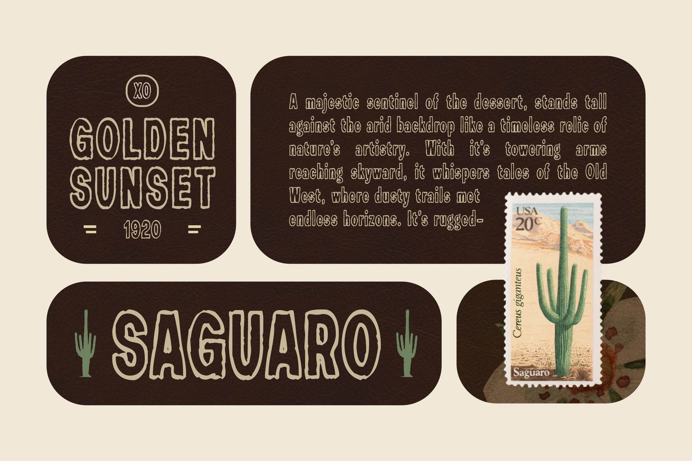 英文字体：复古乡村情绪风格外轮廓品牌封面标志海报设计字体包 Marustic - Vintage Rustic Outline Sans Font , sucaiwan.com