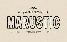 英文字体:复古乡村情绪风格外轮廓品牌封面标志海报设计字体包 Marustic - Vintage Rustic Outline Sans Font