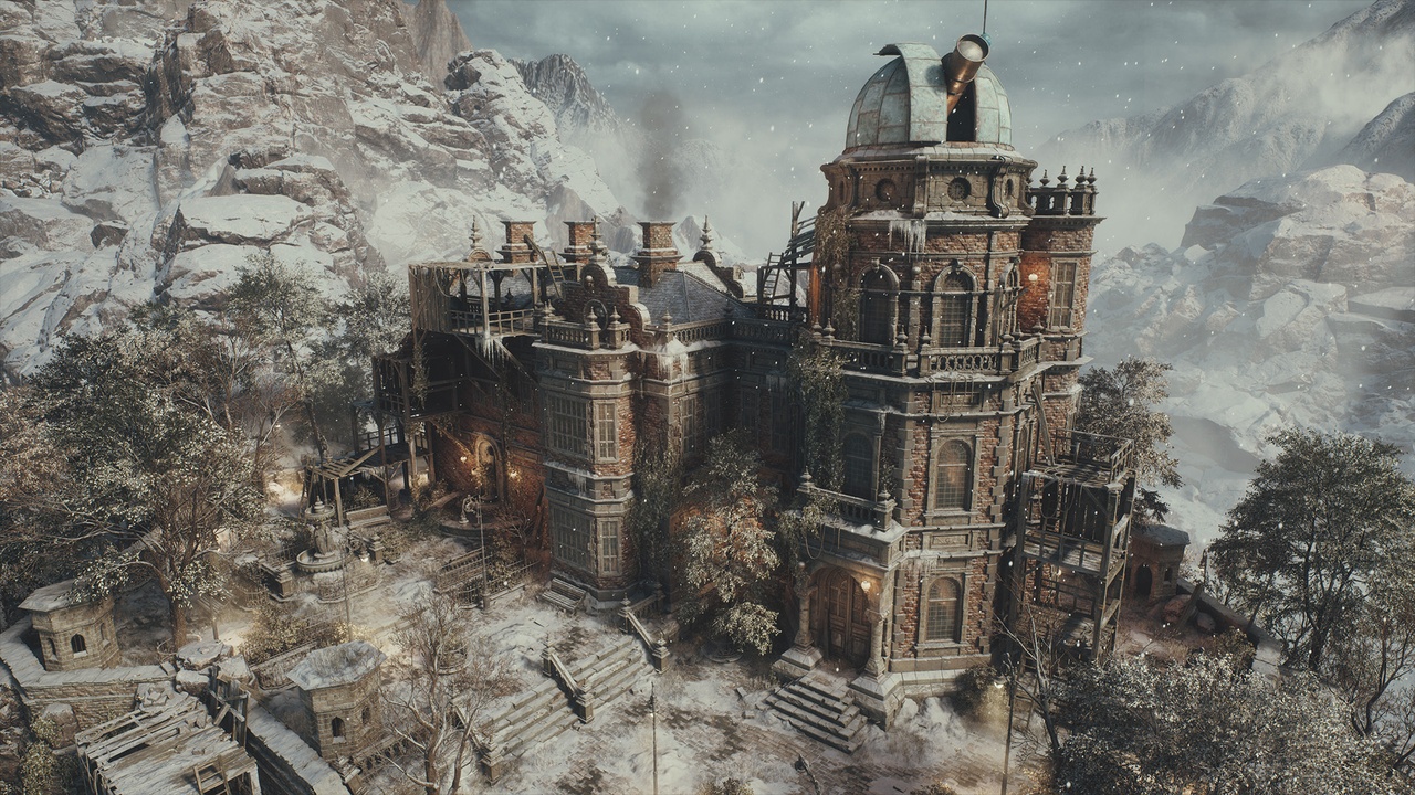 风格化雪景破损城堡3D模型UE格式素材Auge Mountaintop Observatory 样机素材 sucaiwan.com