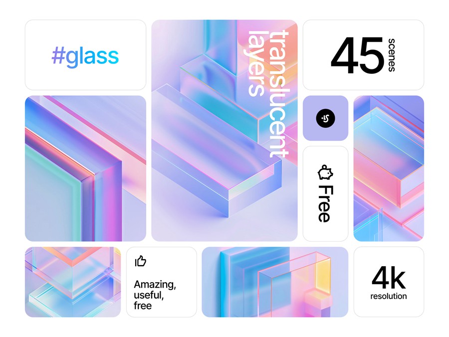 45高级3D质感多彩磨砂亚克力玻璃水晶抽象艺术4K高清背景图片设计素材Translucent Layers by Ls.graphics 图片素材 第1张-素材湾丨精选海外优质设计素材资源 45高级3D质感多彩磨砂亚克力玻璃水晶抽象艺术4K高清背景图片设计素材Translucent Layers by Ls.graphics 图片素材 sucaiwan.com